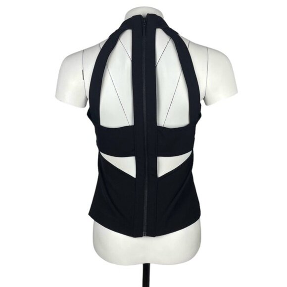 ABS ALLEN SCHWARTZ Halter Neck Cut Out Back Top Sz 4 - Picture 3 of 5